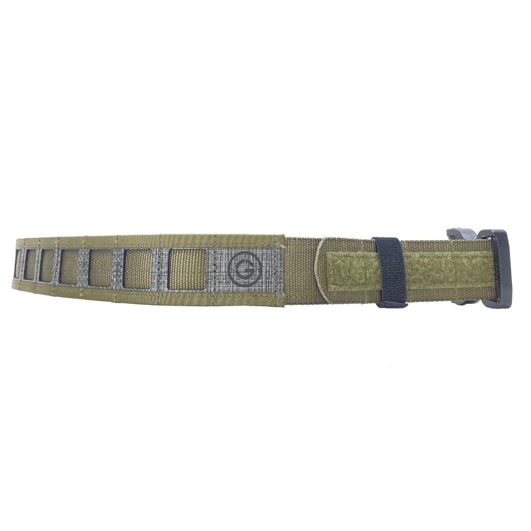 GBRS Group Assaulter Belt System V2 in Ranger Green tactical gun belt with Type 13 structural webbing, laser cut PALS field, and AustriAlpin Cobra buckle, lightweight load-bearing operator belt for holsters, mag pouches, and duty gear setups