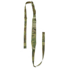 GBRS Group SBS Sling in MultiCam shown in a clean product layout, highlighting the lightweight 2.7 oz construction, 16 inch low-friction Tweave neck pad, adjustable 40 inch lead and 20 inch tail, and minimalist design built for modular rifle setups and tactical use.