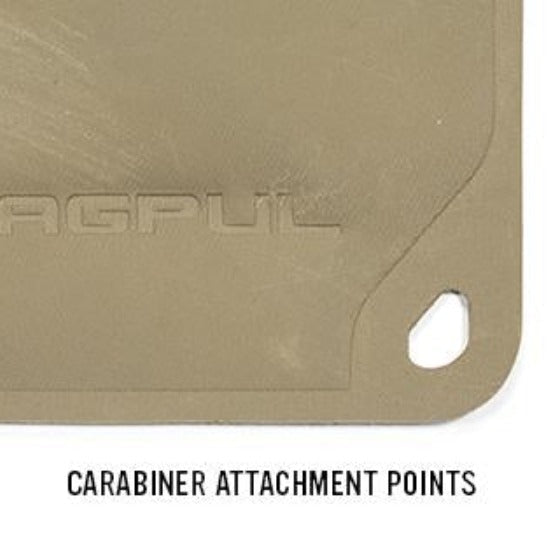 Magpul DAKA Pouch Medium close up showing reinforced carabiner attachment point for clipping to backpacks range bags luggage or tactical kit for modular waterproof gear organization