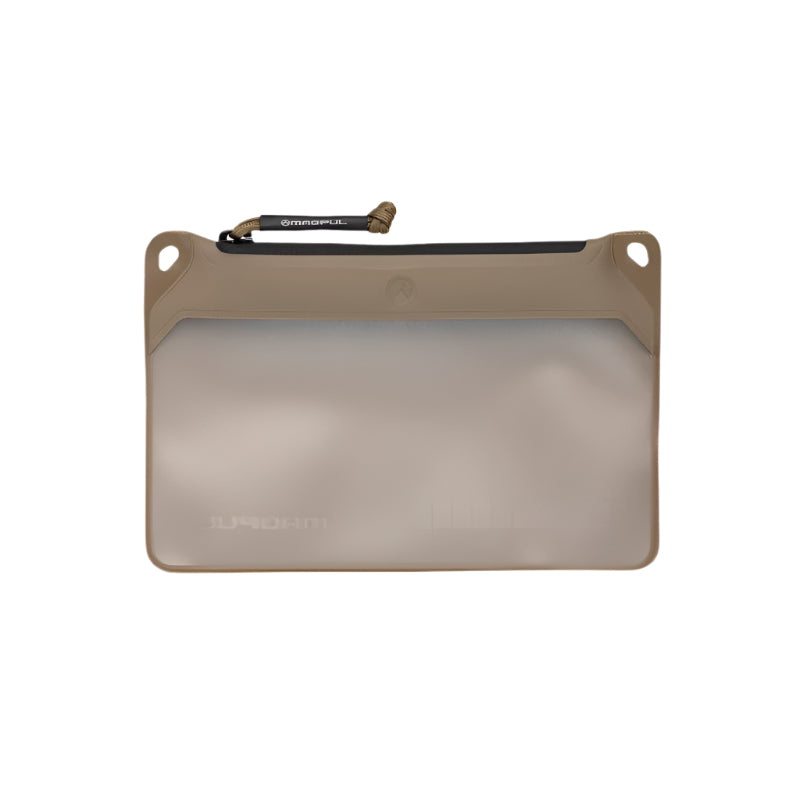 Magpul DAKA Window Pouch Small Flat Dark Earth front view showing translucent window and water resistant construction