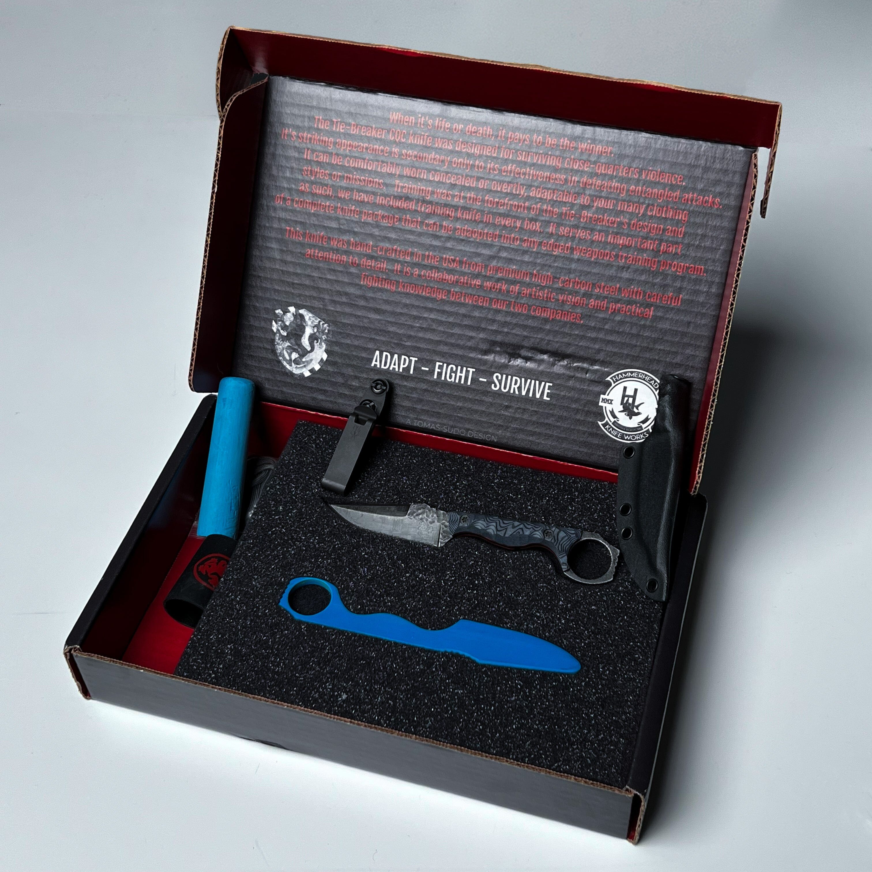 ADC Tie Breaker CQC Knife Kit DE - Gunmetal/Red – Tactical Distributors
