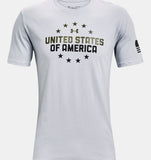 UA Freedom USA Chest Tee T-Shirt Under Armour Grey Small 