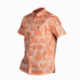 TD Day of the Dead Aloha Button Up Button-Up Shirt Tactical Distributors Papaya Small 