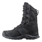 Side profile of the Black Salomon XA Forces 8 Inch GTX boot showcasing the 8-inch height, waterproof construction, and supportive tactical design.