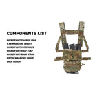 Spiritus Systems Micro Fight Chassis Mk4 configured with Fat Straps, back strap, pistol magazine insert, and SACK pouch attached, modular chest rig system built for lightweight tactical loadout and mission adaptable gear setup made in the USA