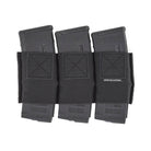 Multiple Spiritus Systems Triple 5.56 magazine inserts showing the elastic retention design used for secure storage of 5.56 rifle magazines in Micro Fight chassis systems.