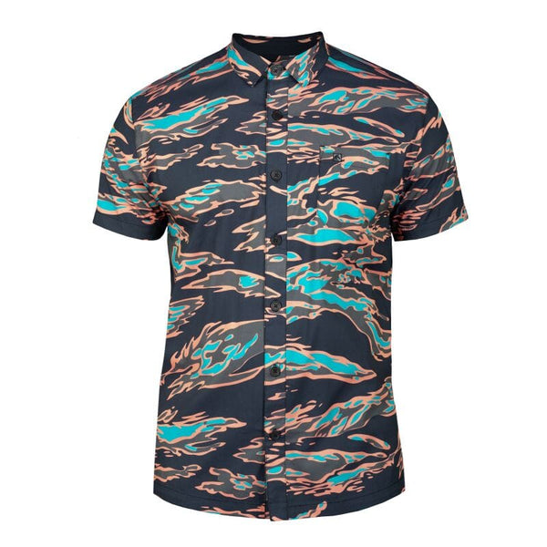 TD Miami Tiger Aloha Button Up Button-Up Shirt Tactical Distributors 