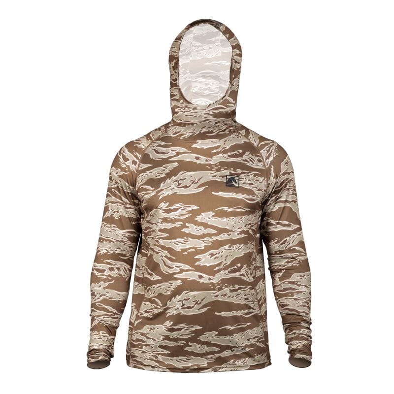 TD Hooded Sun Shirt Long Sleeve Shirt TD Apparel Desert Tiger Stripe 3X-Large 