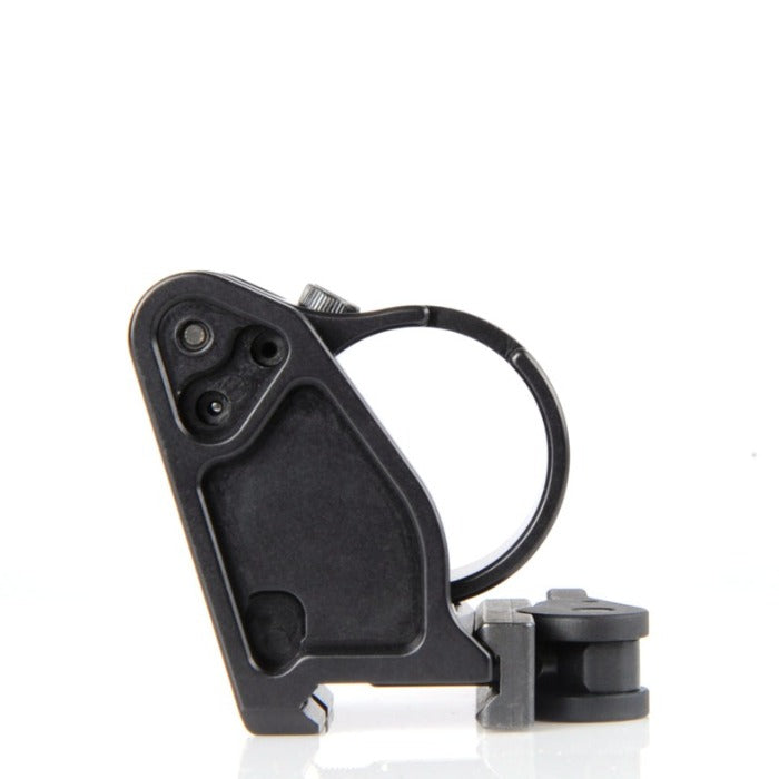 Unity FAST Aimpoint Magnifier Mount Black mounted on rifle with magnifier flipped down in inline position showing compact rifle footprint