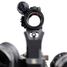 Unity FAST Aimpoint Micro Mount 2.26 with Micro footprint red dot installed showing elevated optic height and integrated backup iron sights