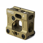 Unity FAST Aimpoint Micro Mount FDE 2.26 red dot mount featuring integrated front and rear BUIS and Type III hardcoat anodized finish