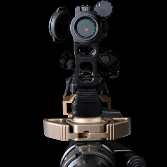 Unity FAST Aimpoint Micro Mount 2.26 side profile with red dot mounted highlighting heads up shooting position and compact rail footprint